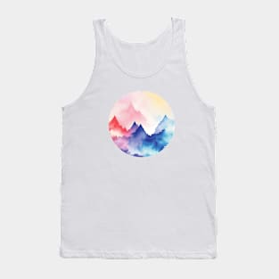 Abstract Watercolor Painting of Mountain Scenery. AI generated. Tank Top